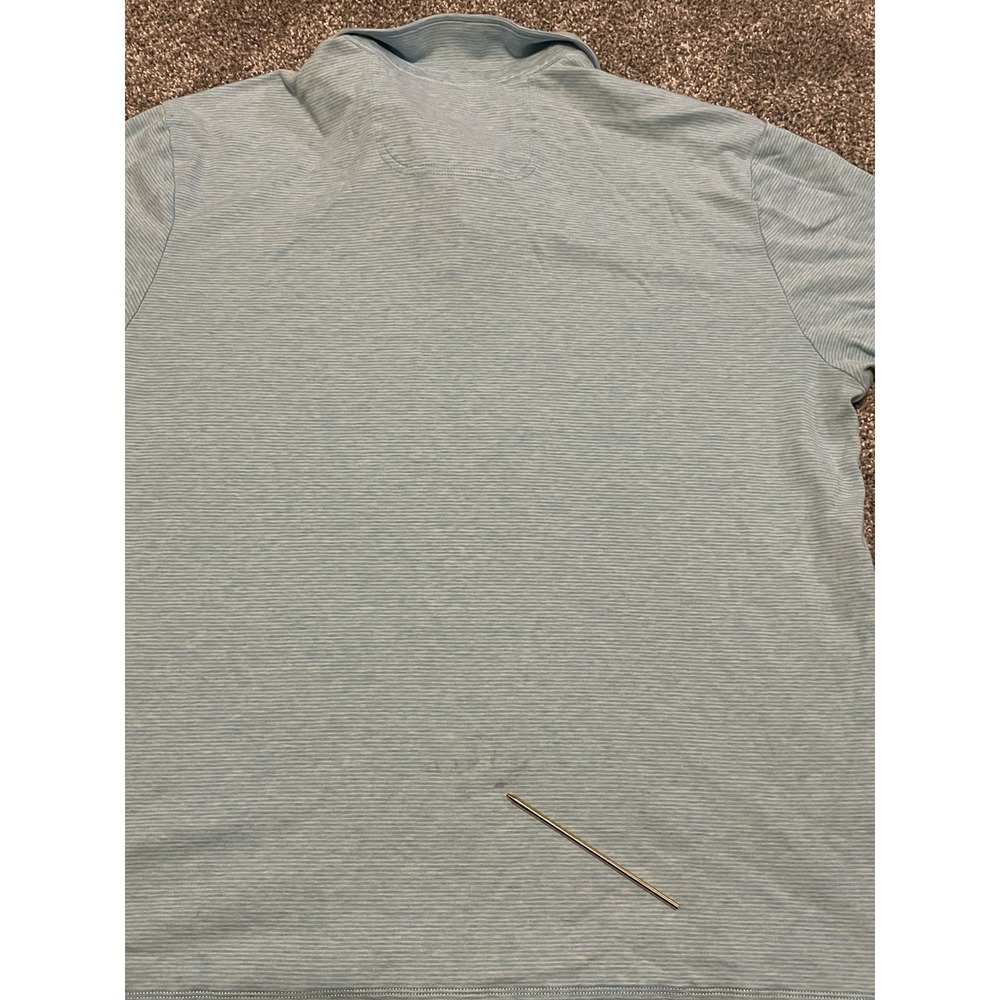 Tommy Bahama Polo Mens XL Blue Striped Short Sleeves Embroidered Marlin Logo - Picture 8 of 8